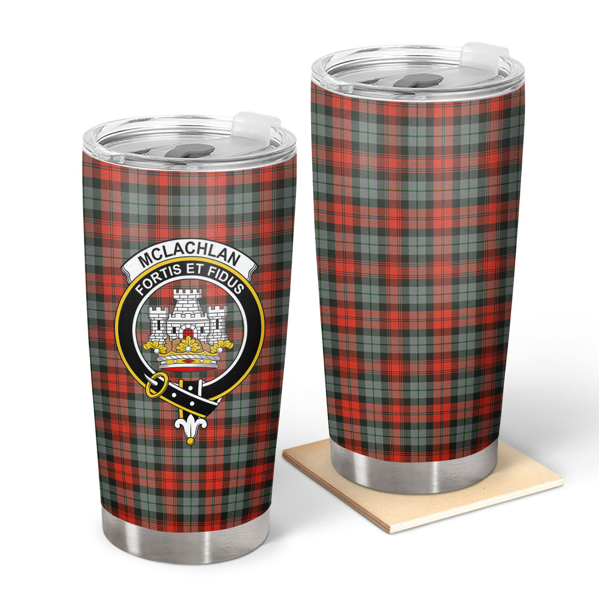 McLachlan Weathered Tartan Crest Tumbler