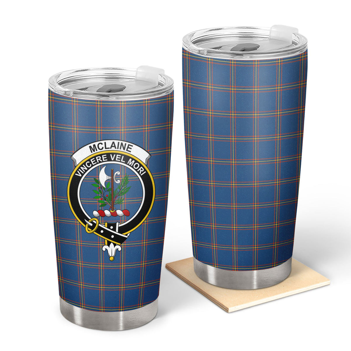 McLaine of Loch Buie Hunting Ancient Tartan Crest Tumbler