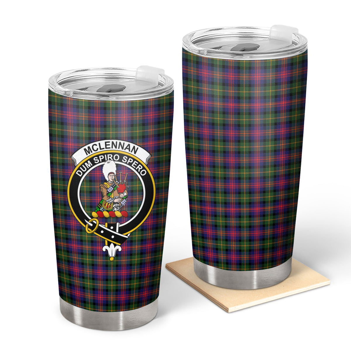 McLellan Modern Tartan Crest Tumbler