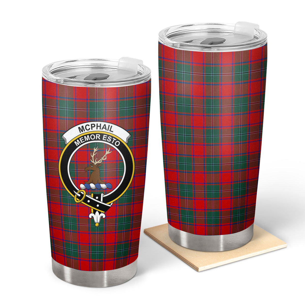 McPhail Clan Tartan Crest Tumbler