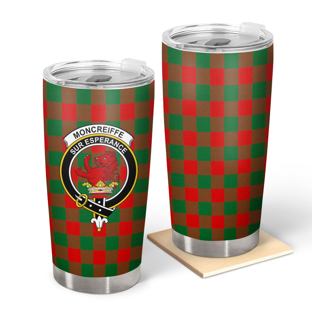 Moncreiffe (or Moncreiff) Tartan Crest Tumbler