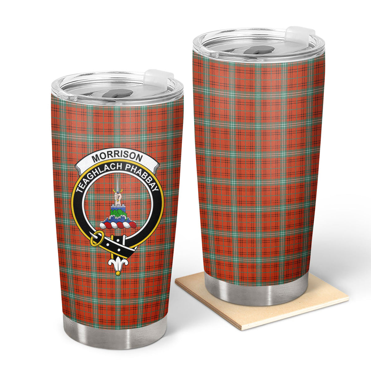 Morrison Red Ancient Tartan Crest Tumbler