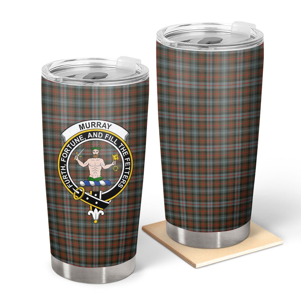 Murray of Atholl Weathered Tartan Crest Tumbler