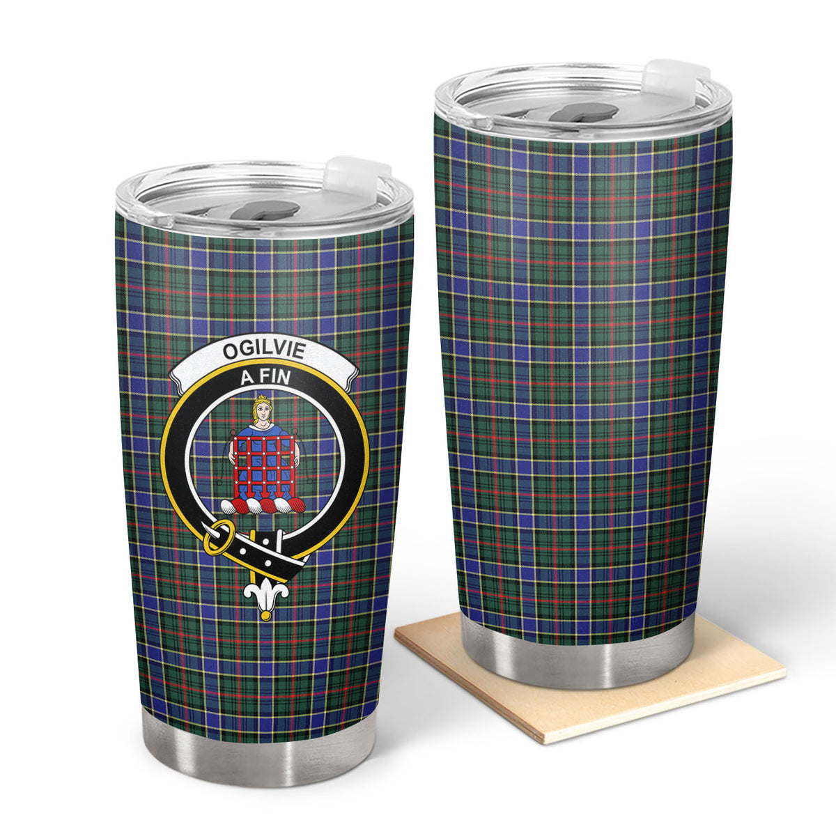 Ogilvie Hunting Modern Tartan Crest Tumbler