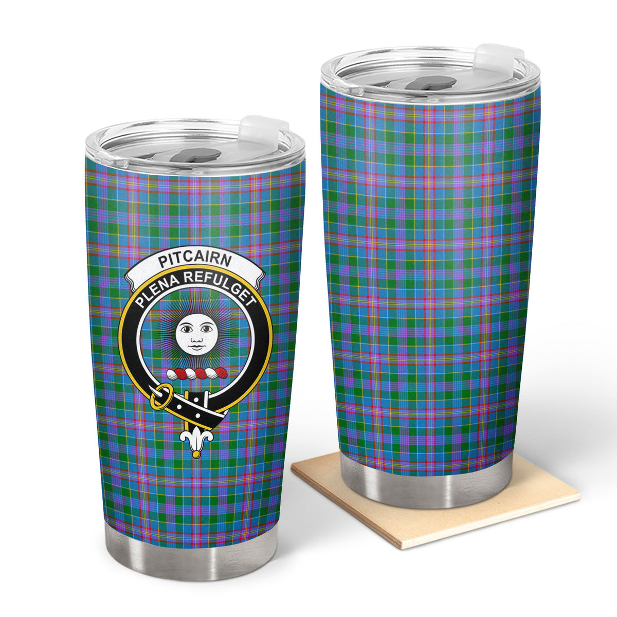 Pitcairn Hunting Tartan Crest Tumbler