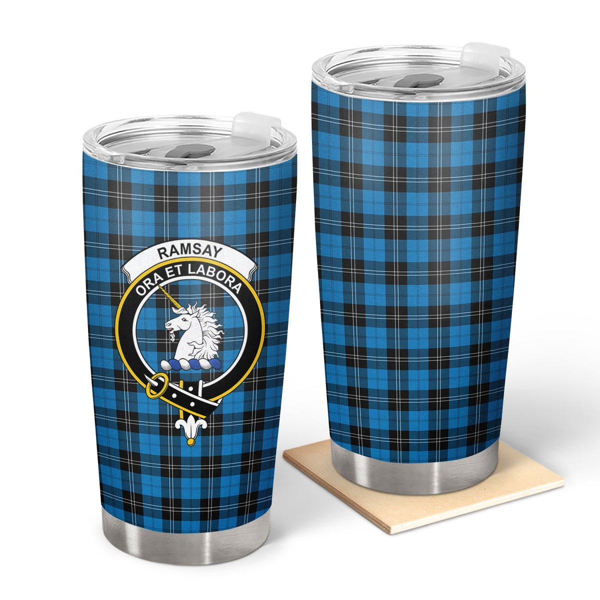 Ramsay Blue Ancient Tartan Crest Tumbler