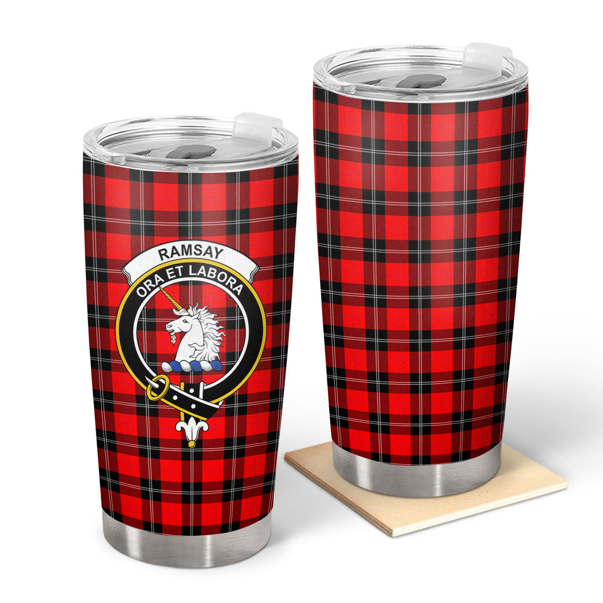 Ramsay Modern Tartan Crest Tumbler