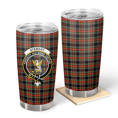 Stewart Black Tartan Crest Tumbler