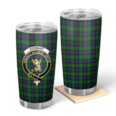 Stewart Old Modern Tartan Crest Tumbler