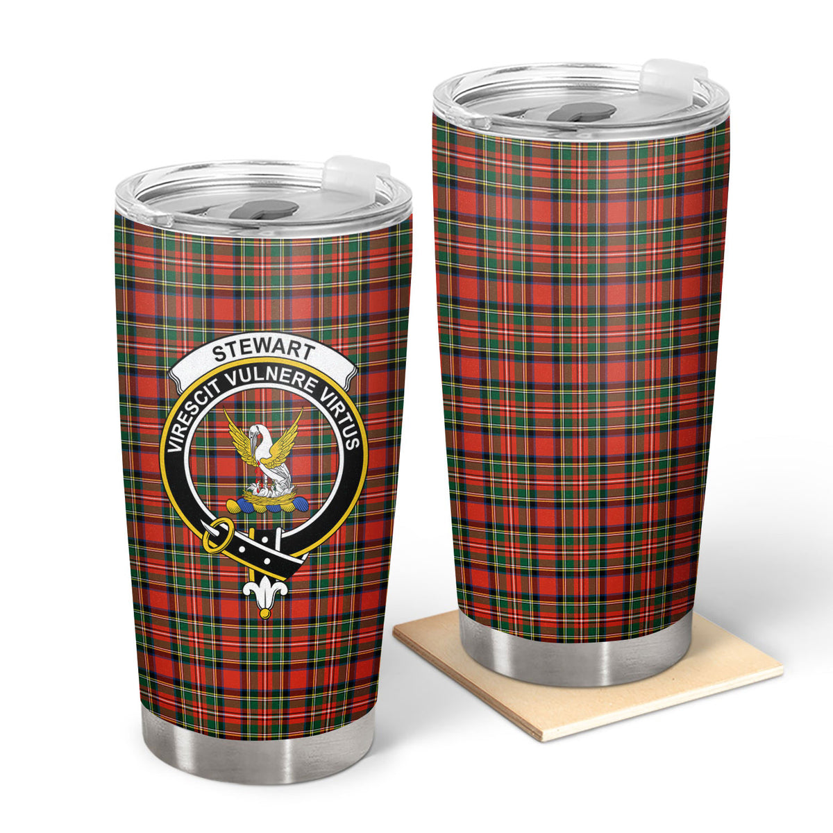 Stewart Royal Modern Tartan Crest Tumbler