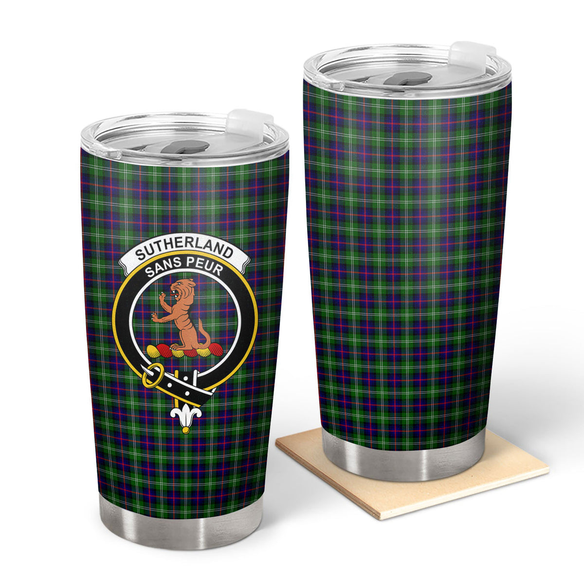 Sutherland Modern Tartan Crest Tumbler