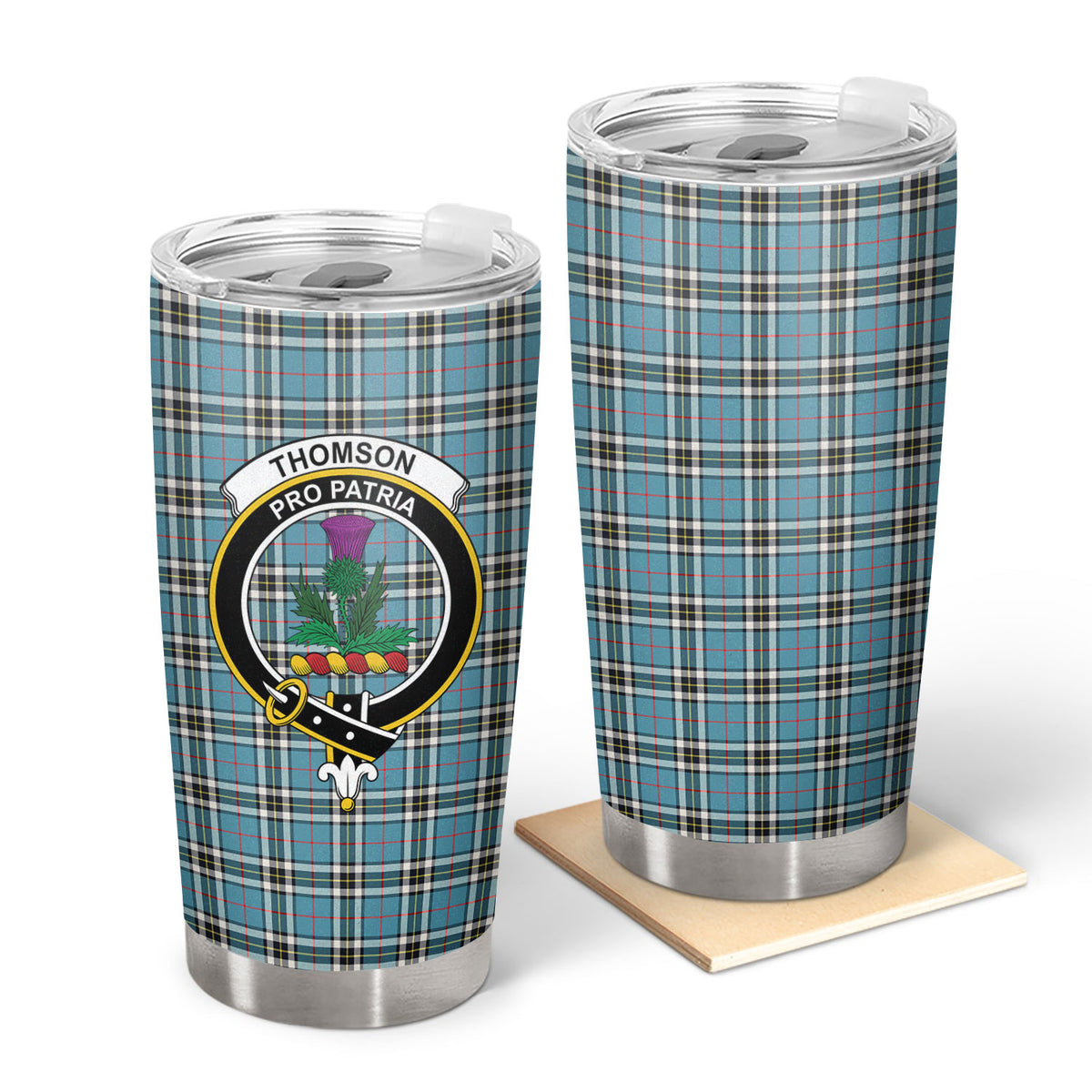 Thomson Blue Tartan Crest Tumbler