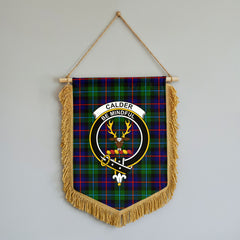 Calder Tartan Crest Wall Hanging Banner - Wood Pole