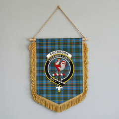 Cockburn Modern Tartan Crest Wall Hanging Banner - Wood Pole