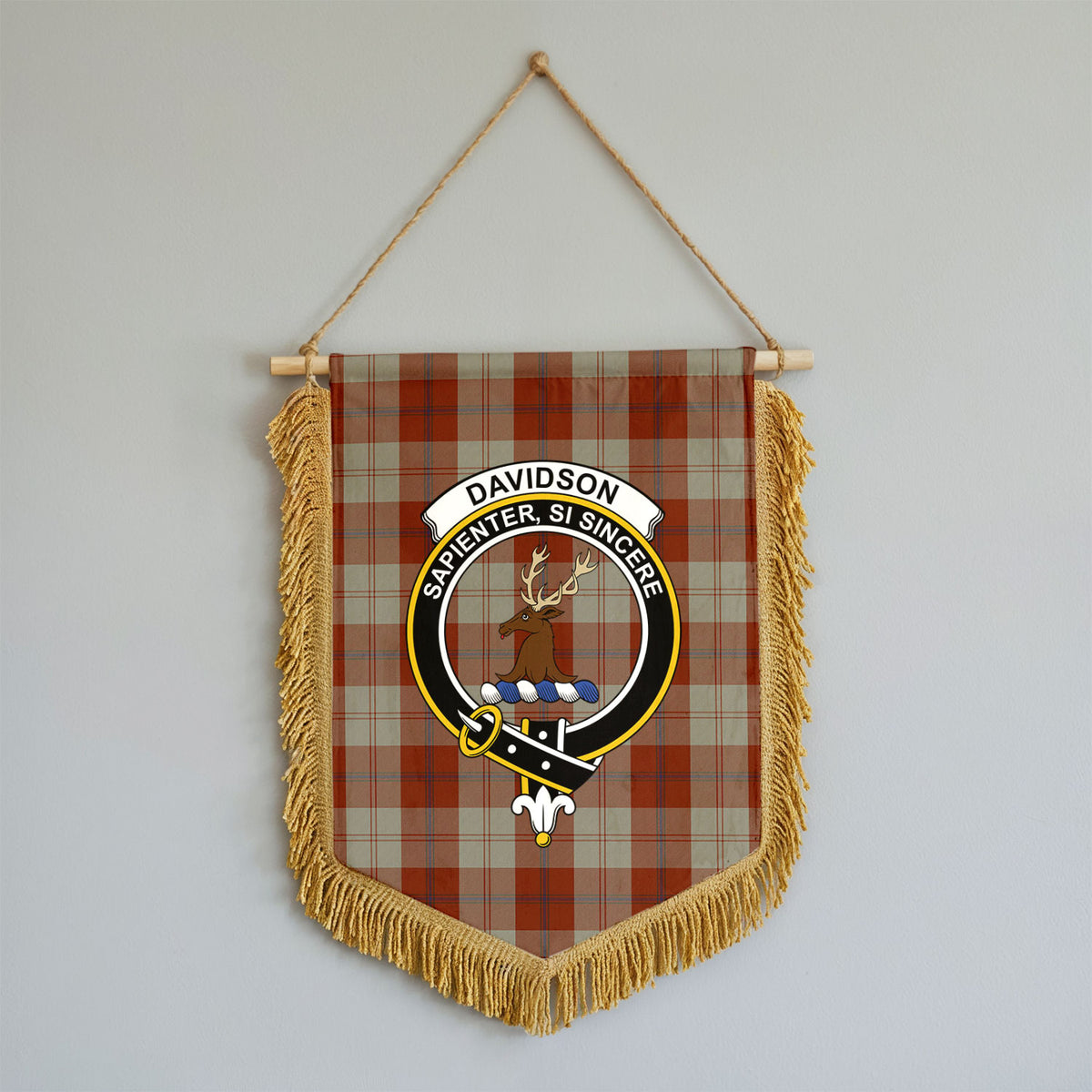 Davidson Dress Dancers Tartan Crest Wall Hanging Banner - Wood Pole