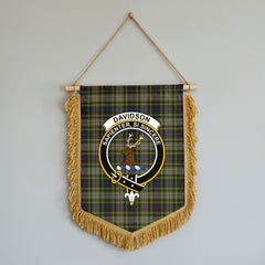 Davidson Tulloch Dress Tartan Crest Wall Hanging Banner - Wood Pole