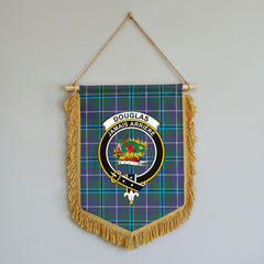 Douglas Modern Tartan Crest Wall Hanging Banner - Wood Pole
