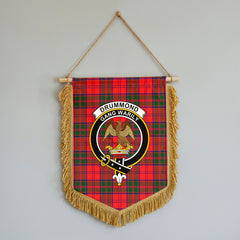 Drummond Modern Tartan Crest Wall Hanging Banner - Wood Pole