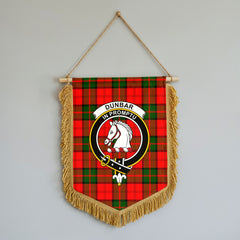 Dunbar Modern Tartan Crest Wall Hanging Banner - Wood Pole