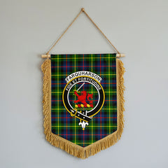 Farquharson Modern Tartan Crest Wall Hanging Banner - Wood Pole