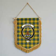 Fraser (of Lovat) Yellow Tartan Crest Wall Hanging Banner - Wood Pole