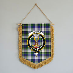 Gordon Dress Modern Tartan Crest Wall Hanging Banner - Wood Pole