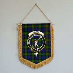 Gunn Modern Tartan Crest Wall Hanging Banner - Wood Pole