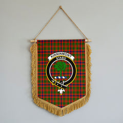 Kinninmont Tartan Crest Wall Hanging Banner - Wood Pole
