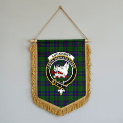 Lockhart Modern Tartan Crest Wall Hanging Banner - Wood Pole