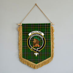 MacAlpine Modern Tartan Crest Wall Hanging Banner - Wood Pole