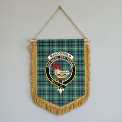 MacDonald of the Isles Hunting Ancient Tartan Crest Wall Hanging Banner - Wood Pole