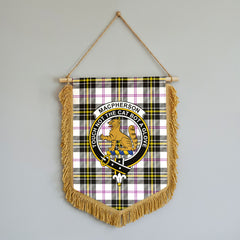MacPherson Dress Modern Tartan Crest Wall Hanging Banner - Wood Pole
