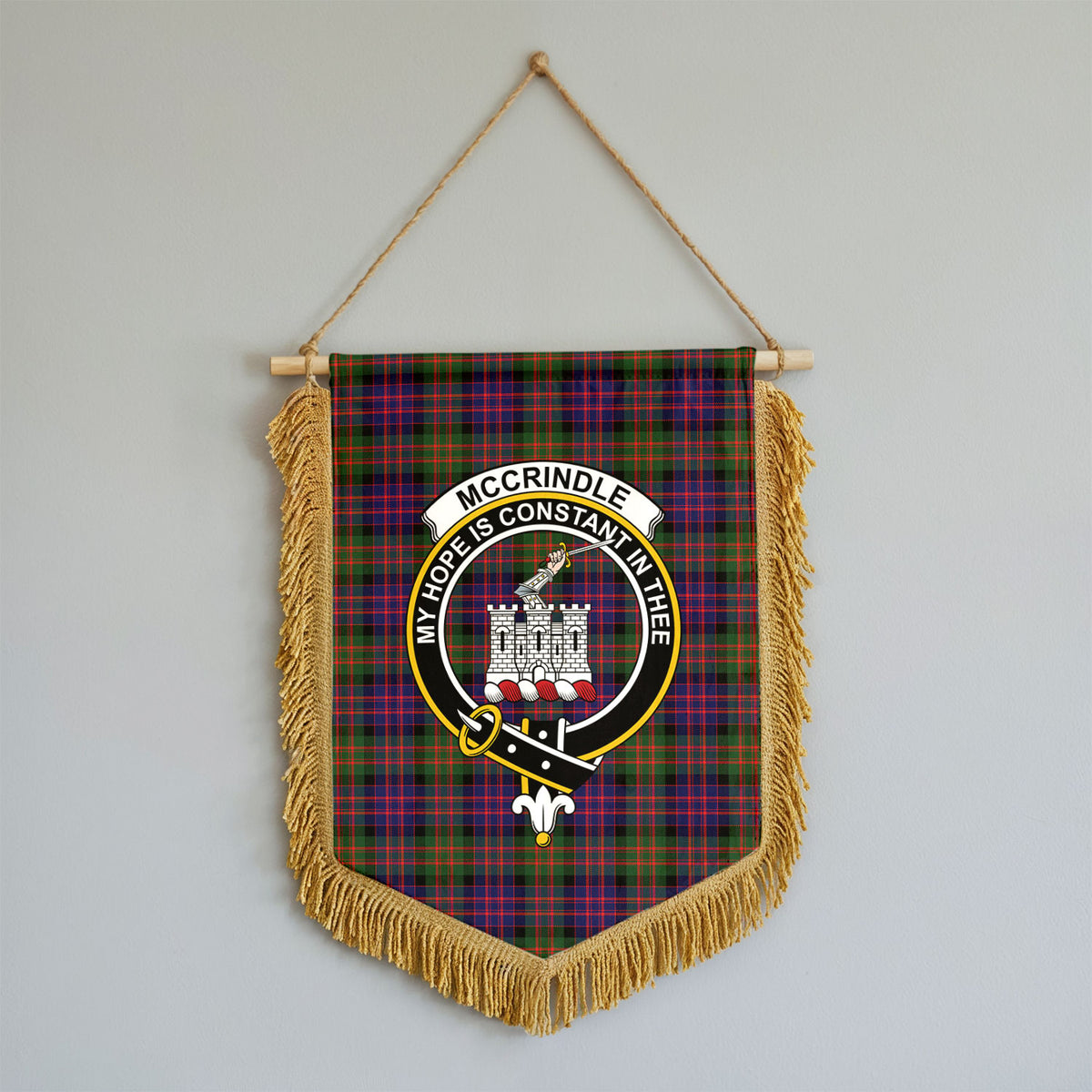 McCrindle Tartan Crest Wall Hanging Banner - Wood Pole