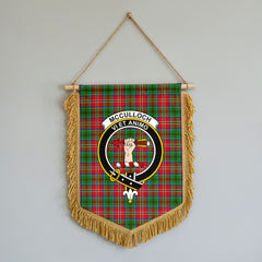 McCulloch Tartan Crest Wall Hanging Banner - Wood Pole