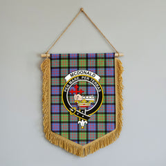 McDonald Ancient Tartan Crest Wall Hanging Banner - Wood Pole