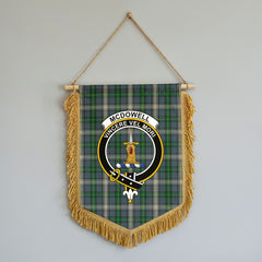 McDowell (MacDowell) Tartan Crest Wall Hanging Banner - Wood Pole