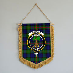 McEwan Modern Tartan Crest Wall Hanging Banner - Wood Pole