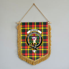 McIndoe Tartan Crest Wall Hanging Banner - Wood Pole