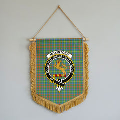McKintosh Hunting Ancient Tartan Crest Wall Hanging Banner - Wood Pole