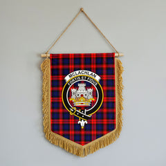 McLachlan Modern Tartan Crest Wall Hanging Banner - Wood Pole