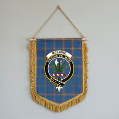 McLaine of Loch Buie Hunting Ancient Tartan Crest Wall Hanging Banner - Wood Pole