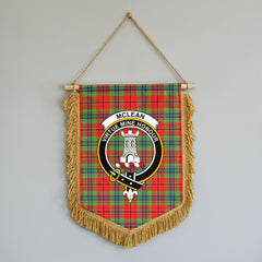 McLean of Duart Modern Tartan Crest Wall Hanging Banner - Wood Pole