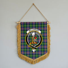 McLennan Ancient Tartan Crest Wall Hanging Banner - Wood Pole