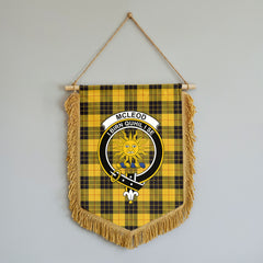 McLeod of Lewis Ancient Tartan Crest Wall Hanging Banner - Wood Pole