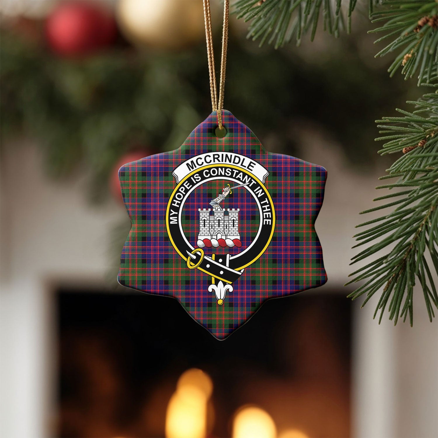 McCrindle Tartan Crest Christmas Ceramic Ornament