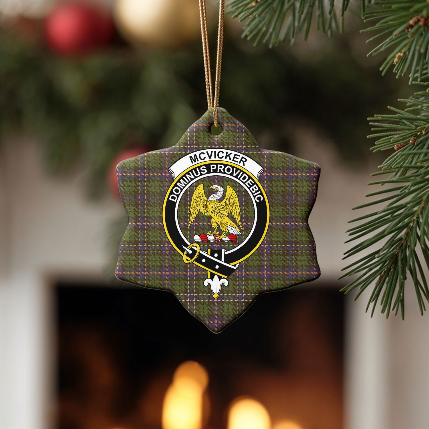 McVicker Tartan Crest Christmas Ceramic Ornament