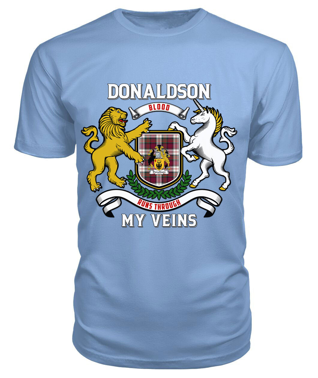 Donaldson Tartan Crest 2D T-shirt - Blood Runs Through My Veins Style