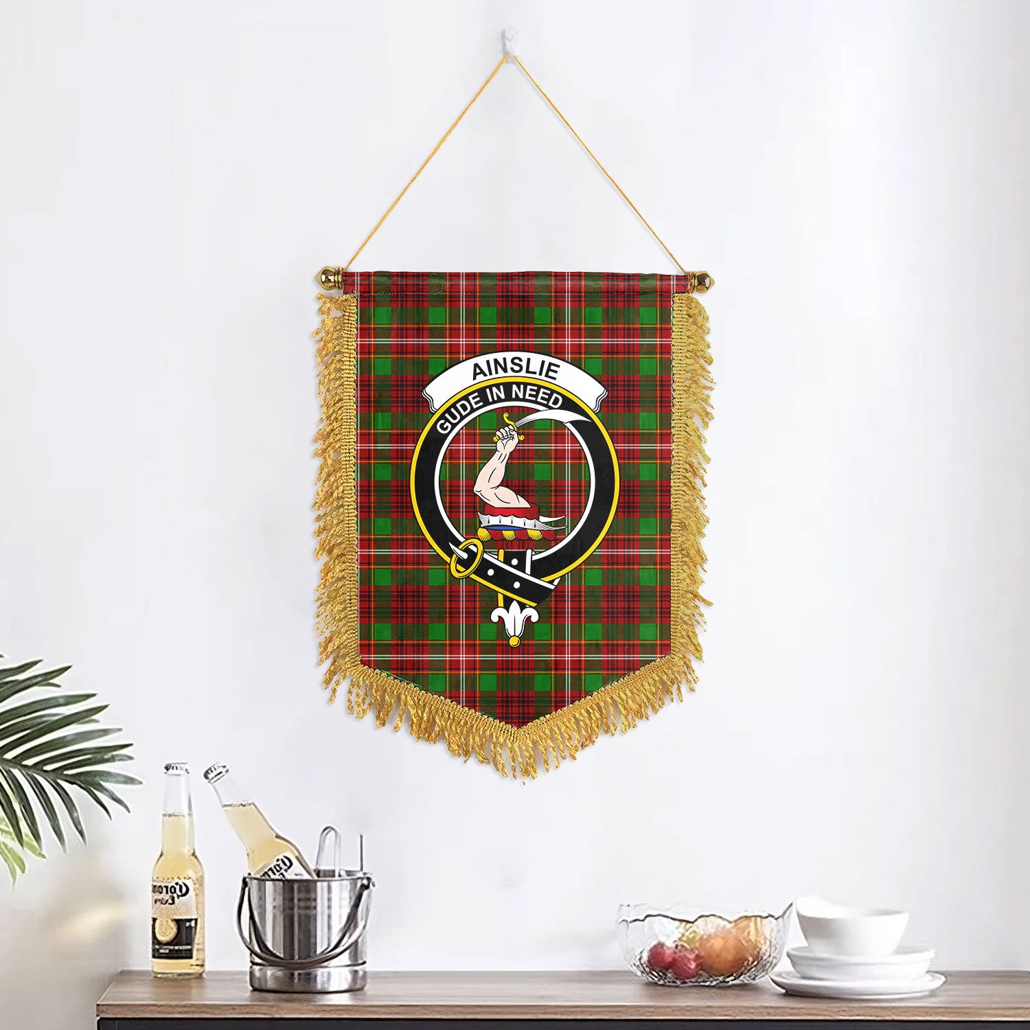 Ainslie Tartan Crest Wall Hanging Banner