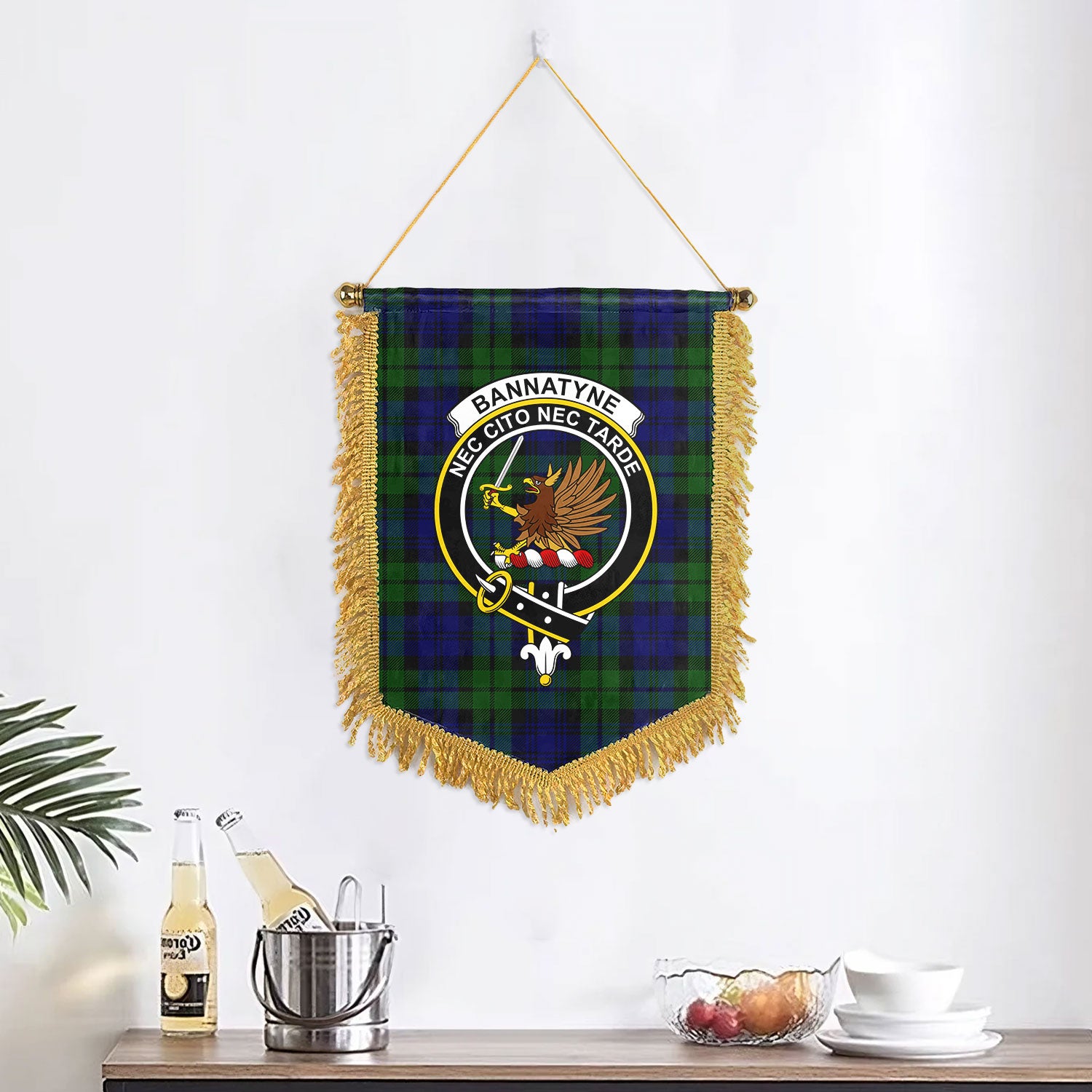 Bannatyne Tartan Crest Wall Hanging Banner