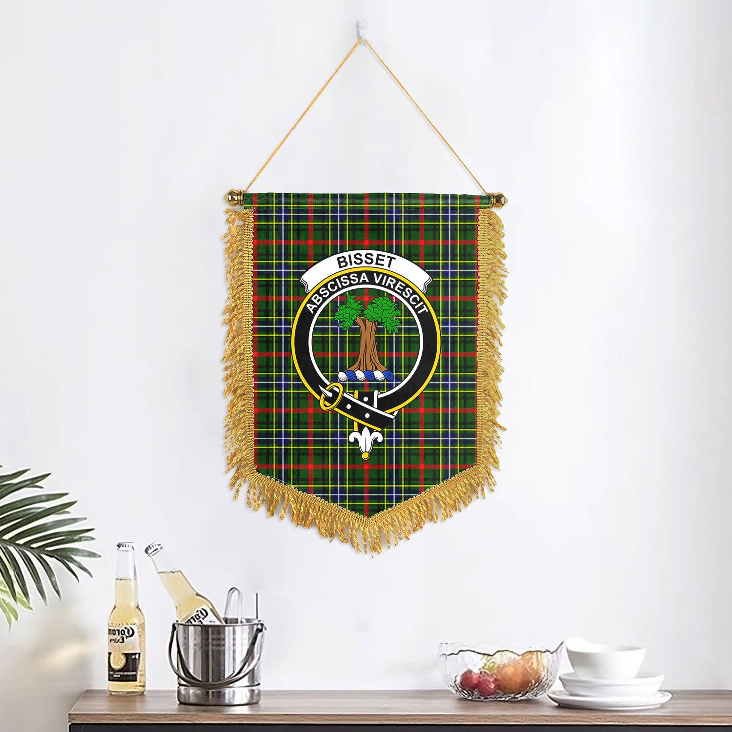 Bisset Tartan Crest Wall Hanging Banner